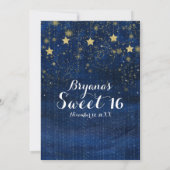 Invitation pour une fête Sweet 16 avec des étoiles (Dos)