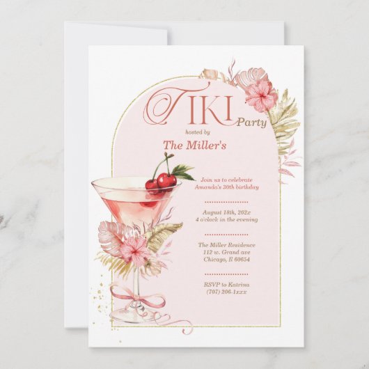 Invitation pour une fête Tiki imprimable (Devant)