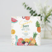 Invitation pour une fête tropicale d'été aux fruit (Debout devant)