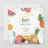Invitation pour une fête tropicale d'été aux fruit (Devant)