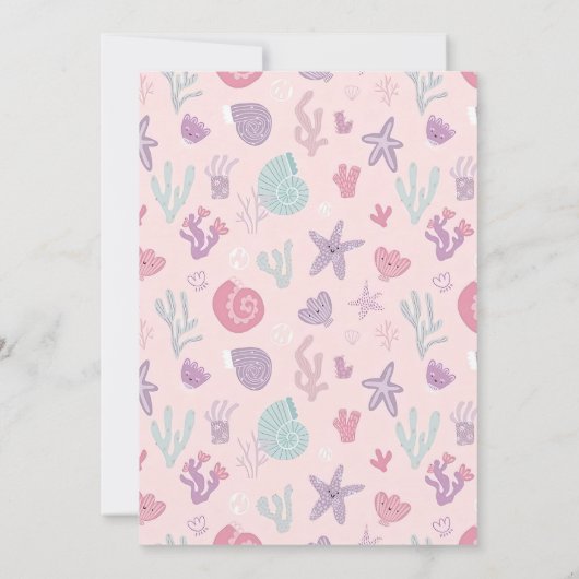 Invitation pour une fille de 5 ans thème sirène ro (Dos)