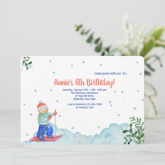 Invitation pour une fille pratiquant des sports d' (Debout devant)