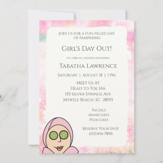 Invitation pour une journée de filles au spa (Devant)