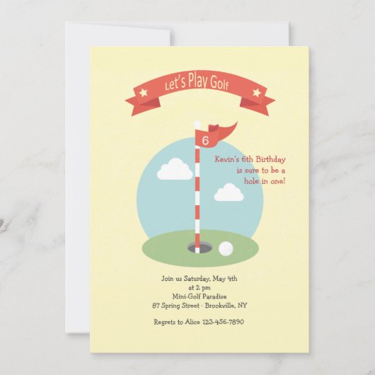 Invitation pour une journée de golf (Devant)