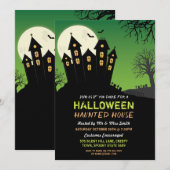 Invitation pour une maison hantée de fête d'Hallow (Devant / Derrière)