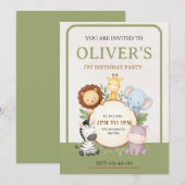 Invitation pour une première fête d'anniversaire s (Devant / Derrière)