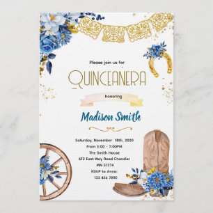 Invitation pour une Quinceañera Wild West avec fle