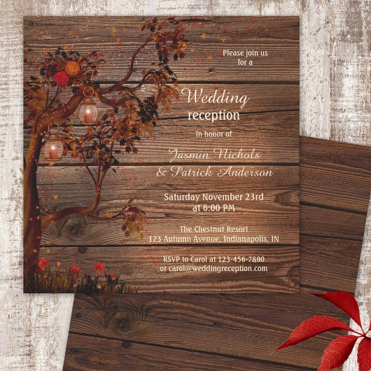 Invitation pour une réception de mariage automnal