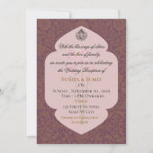 Invitation pour une réception de mariage indien de (Devant)