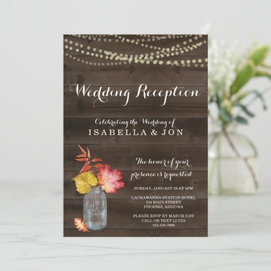 Invitation pour une réception de mariage rustique (Debout devant)