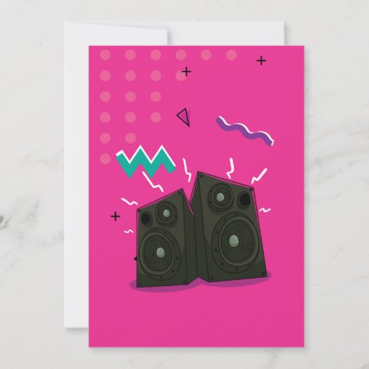 Invitation pour une soirée 90 Pink (Dos)