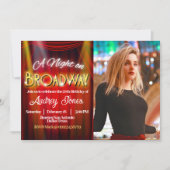 Invitation pour une soirée à Broadway avec photo (Devant)
