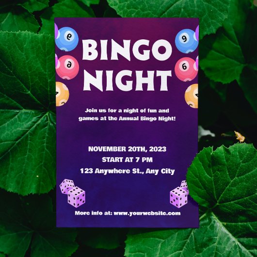 Invitation pour une soirée Bingo amusante