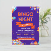 Invitation pour une soirée Bingo amusante Violet & (Debout devant)