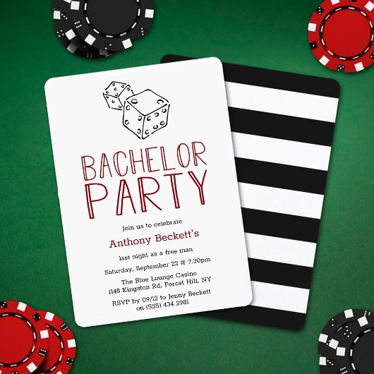 Invitation pour une soirée casino moderne pour l'e