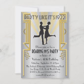 Invitation pour une soirée Charleston Art Déco des (Devant)