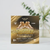 Invitation pour une soirée chaussures dorées (Debout devant)