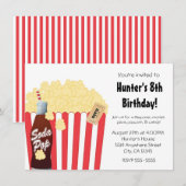 Invitation pour une soirée cinéma avec popcorn et  (Devant / Derrière)