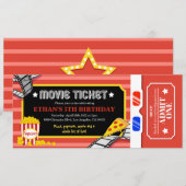 Invitation pour une soirée cinéma d'anniversaire (Devant / Derrière)