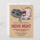 Invitation pour une soirée cinéma d'anniversaire r (Devant)