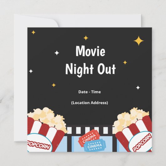 Invitation pour une soirée cinéma dans le jardin (Devant)