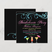 Invitation pour une soirée cocktail de bachelorett (Devant / Derrière)