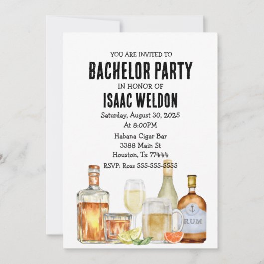 Invitation pour une soirée cocktail d'enterrement (Devant)