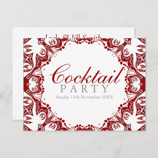 Invitation pour une soirée cocktail esprit Batik R (Devant / Derrière)
