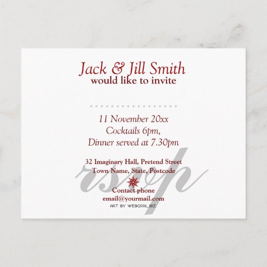 Invitation pour une soirée cocktail esprit Batik R (Dos)