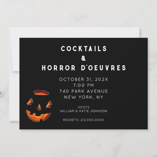 Invitation pour une soirée cocktail Halloween pour (Devant)