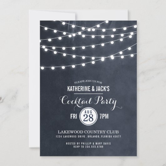 Invitation pour une soirée cocktail sous les lumiè (Devant)