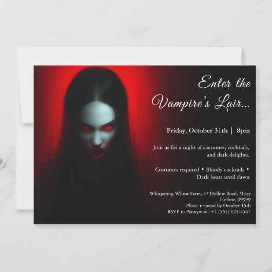 Invitation pour une soirée costumée Halloween de l (Devant)