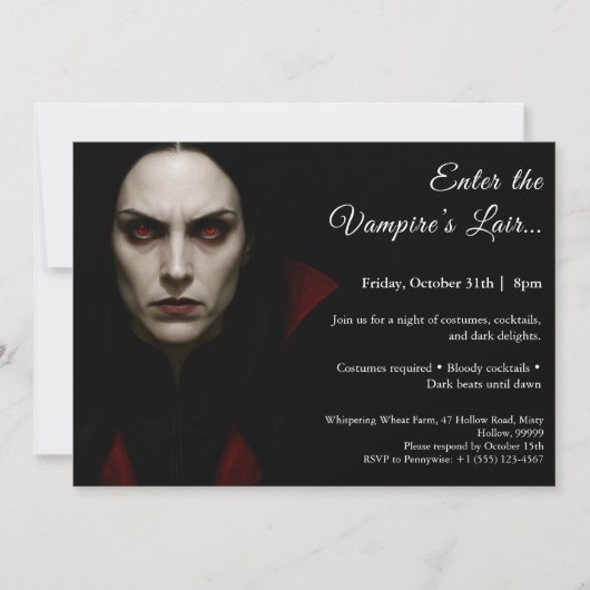 Invitation pour une soirée costumée Halloween de l (Devant)