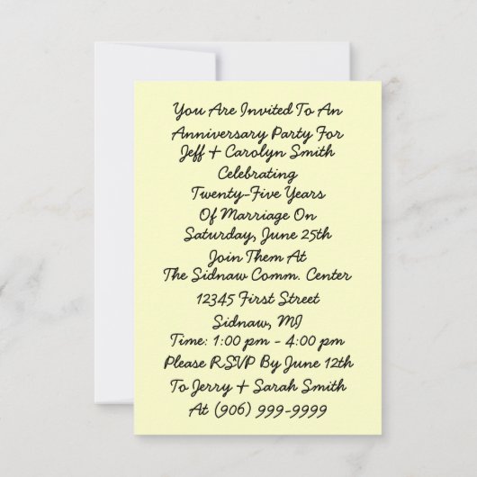 Invitation pour une soirée d'anniversaire ~ Americ (Dos)