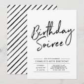 Invitation pour une soirée d'anniversaire d'adulte (Devant / Derrière)