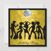 Invitation pour une soirée d'anniversaire Disco 70 (Devant)