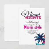 Invitation pour une soirée d'anniversaire Miami Ni (Devant / Derrière)