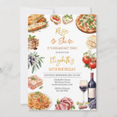 Invitation pour une soirée d'anniversaire pizza et (Devant)