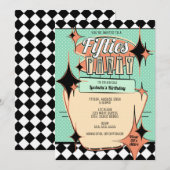 Invitation pour une soirée dans le style des année (Devant / Derrière)