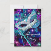 Invitation pour une soirée de bal masqué violet et (Devant)