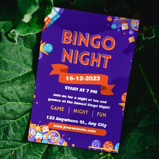 Invitation pour une soirée de Bingo amusante et co