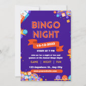 Invitation pour une soirée de Bingo amusante Viole (Devant)