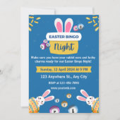 Invitation pour une soirée de bingo de Pâques bleu (Devant)