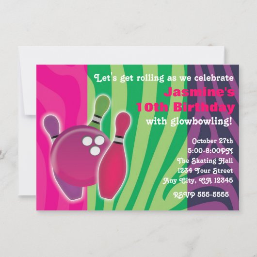 Invitation pour une soirée de bowling avec impress (Devant)