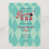 Invitation pour une soirée de bowling avec logo ré (Devant / Derrière)