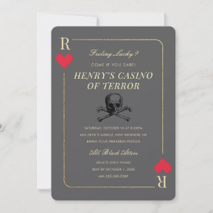 Invitation pour une soirée de casino crâne et mort