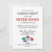 Invitation pour une soirée de casino d'anniversair (Dos)