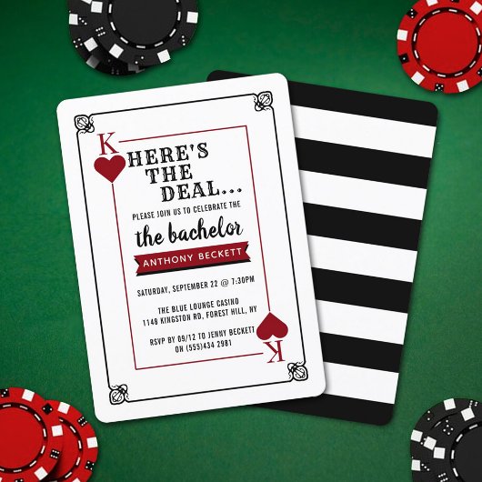 Invitation pour une soirée de casino moderne pour 