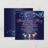 Invitation pour une soirée de cocktail bleue pour (Devant / Derrière)