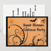 Invitation pour une soirée de costume d'Halloween (Devant / Derrière)